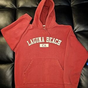 🤩SOLD🤩 [Blackwater Bay] Laguna Beach CA Hoodie 《M》Red Long Sleeve《Unisex》